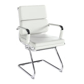 Nautilus Designs Avanti Medium Back Bonded Leather Cantilever Visitor Chair With Individual Back Cushions & Fixed Arms White - BCL/5003AV/WH DD